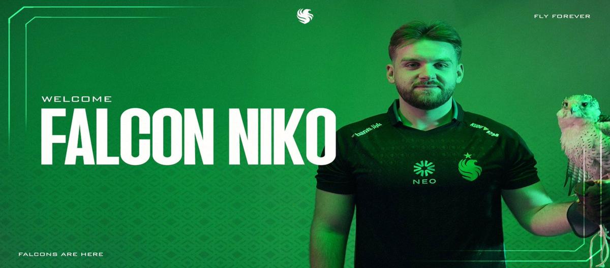 沙特电竞劲旅Falcons官宣签下G2步枪手NiKo..