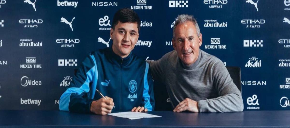 Manchester City finalizes first signing of the winter window, 20-year-old central defender Husanov joins from Lens