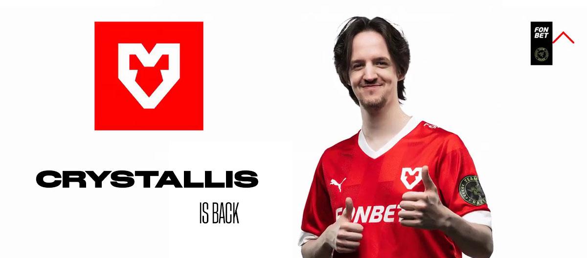 DOTA 2: MOUZ officially announce the sudden immediate return of Crystallis to the team's starting roster Carry position..