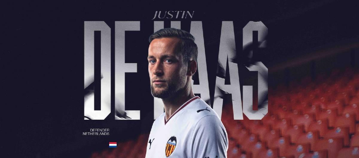 Valencia have announced the signing of Justin De Haas, with a contract running until 2030.
