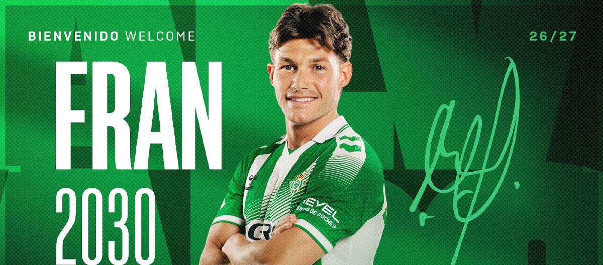 Real Betis officially announce the signing of Real Madrid left-back Fran García..