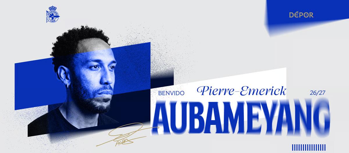 Deportivo A Coruña officially announce the signing of former Arsenal forward Pierre-Emerick Aubameyang from Marseille..