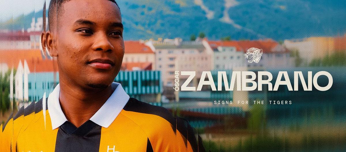 Maribor's young Ecuador international defensive midfielder Oscar Zambrano officially rejoins Hull City..