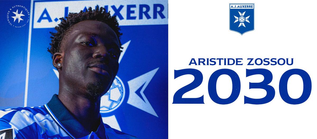 Auxerre completes contract extension with Ivory Coast U23s international winger Aristide Zossou..