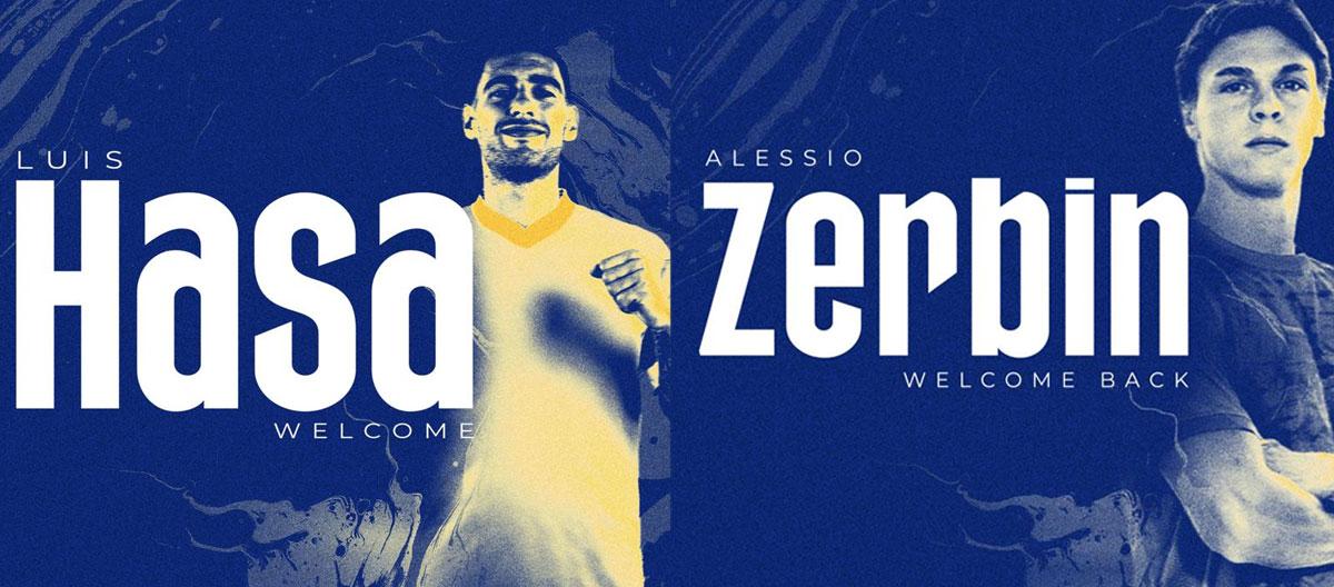 Frosinone officially announce the signings of young Napoli duo Luis Hasa and Alessio Zerbin..