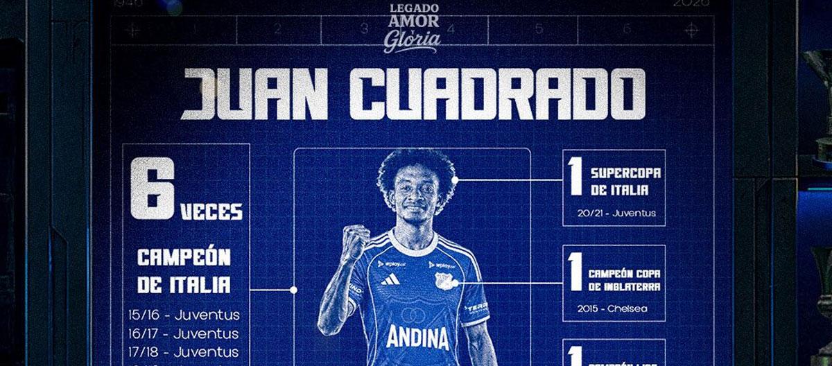 Former Juventus legendary right-winger Juan Cuadrado officially joins Millonarios on a free transfer..