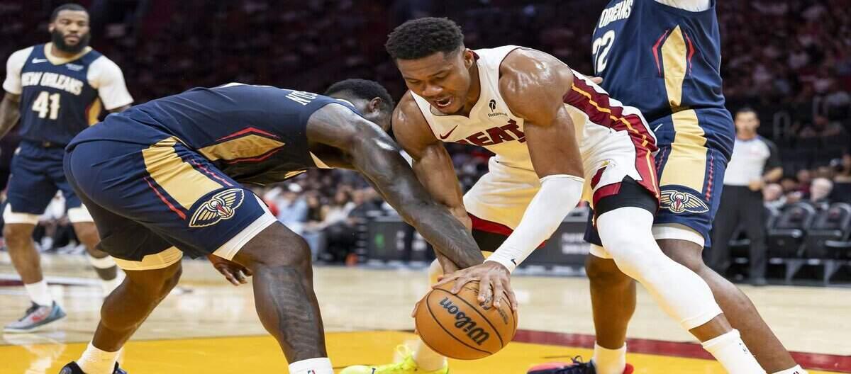 Giannis Antetokounmpo scored 18 points as the Heat defeated the Pelicans 128-118.