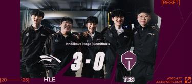 ◤FIRST STAND◢ Delight、Peanut 展现超强杀伤力，HLE 3-0 轻取 TES  报到决赛..