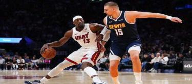 Jokic scored 21 points before leaving the game due to injury, and the Heat defeated the Nuggets 147-123.