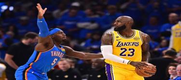 LeBron James' 27 points weren't enough to secure a 108-90 victory for the Thunder over the Lakers.