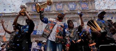 Tens of thousands of fans marched to celebrate the Knicks winning the NBA championship.