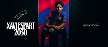 Barcelona completes contract extension with Spain U21s international defender wonderkid Xavi Espart..